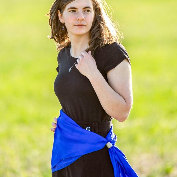 Purple Silk Wildrag Scarf - Picture 4 of 5